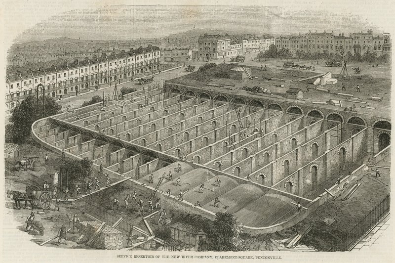 新河公司的新水库，克莱蒙特广场，Pentonville 作者 英语学校
