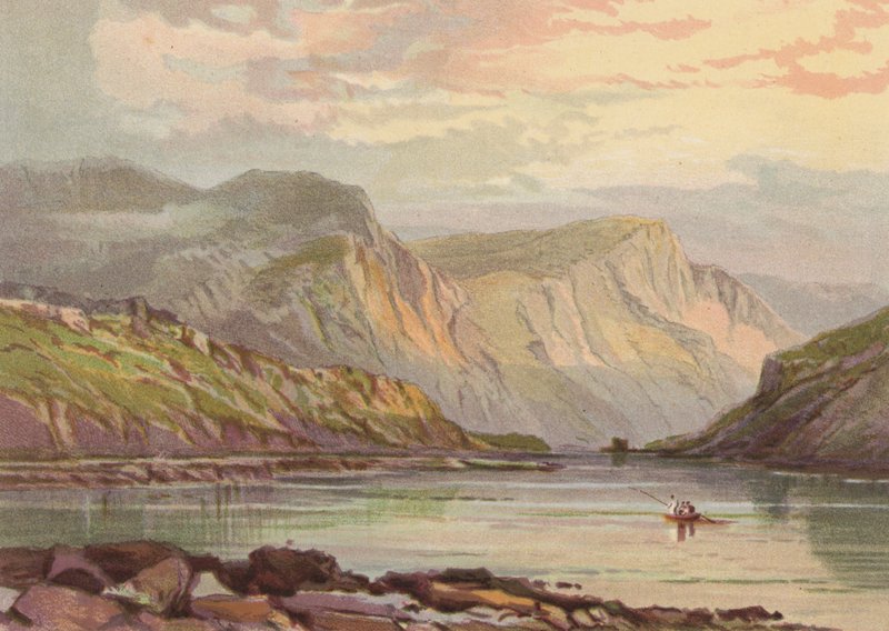 威尔士北部，Llyn Ogwen（彩色石版画） 作者 英语学校