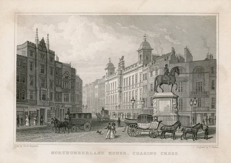 Northumberland House，查林十字街。 Bishs Lottery Office，No 9 Charing Cross，毗邻Golden Cross Hotel酒店 作者 英语学校