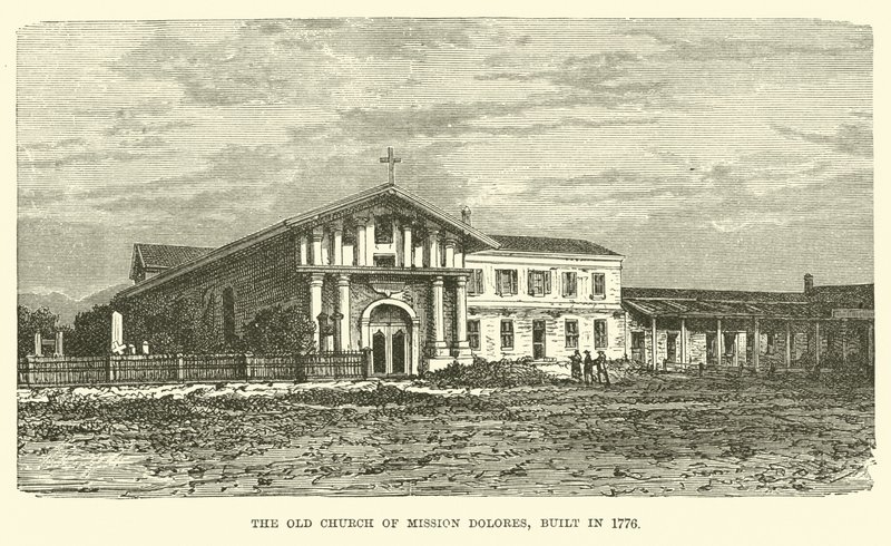Mission Dolores老教堂，建于1776年 作者 英语学校