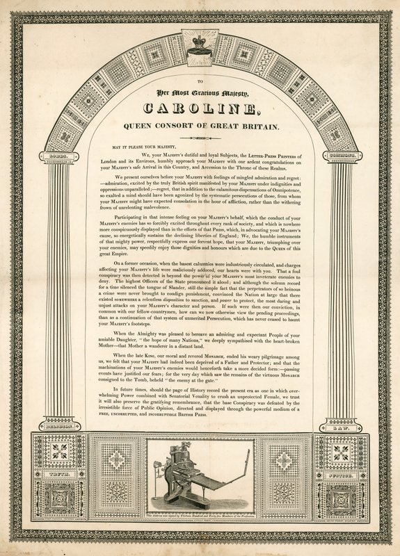 来自伦敦凸版印刷商的公开信给Caroline，Queen Consort of Great Britain 作者 英语学校