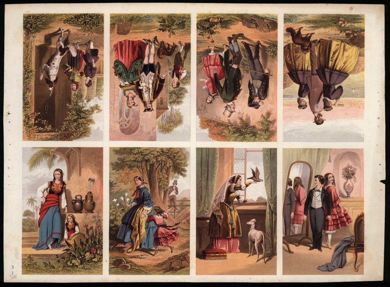 Page of Victorian printed scraps (coloured engraving) 作者 英语学校