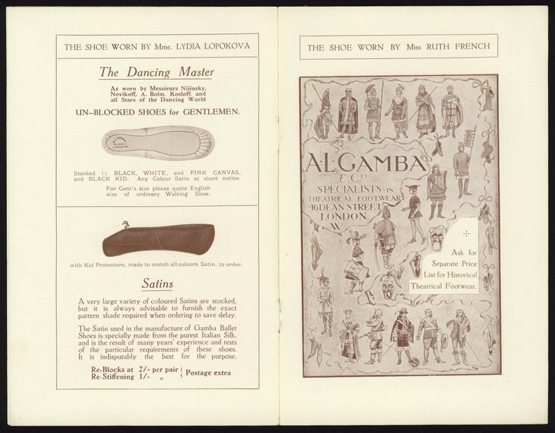 Pages from Catalogue of Gambas Famous Milan Toe Ballet Shoe (litho) 作者 英语学校