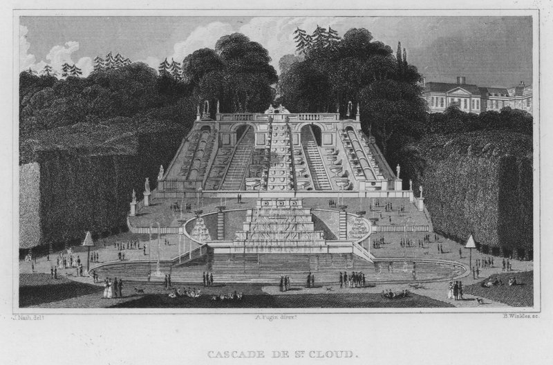 Paris, Cascade De St Cloud (engraving) 作者 英语学校