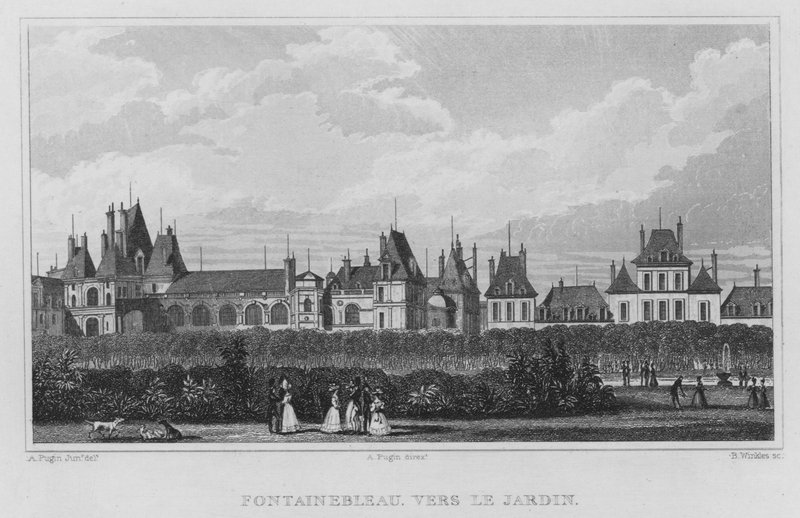 Paris, Fontainebleau, Vers Le Jardin (engraving) 作者 英语学校
