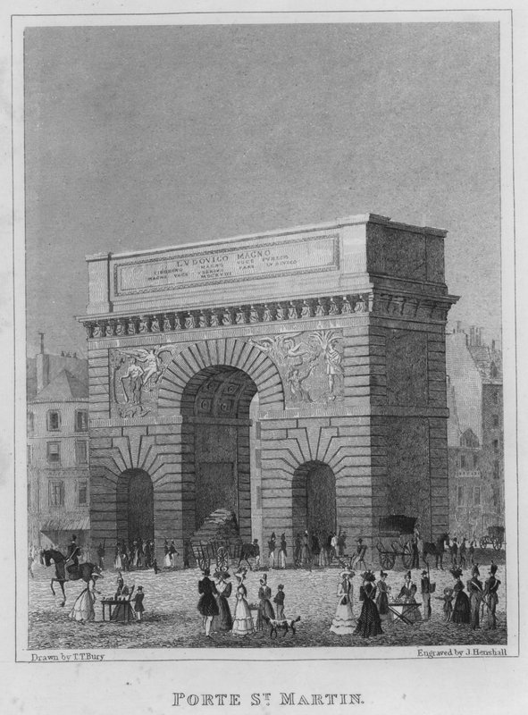 Paris, Porte St Martin (engraving) 作者 英语学校
