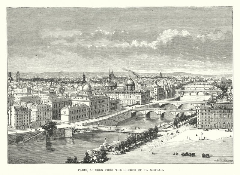 Paris, as seen from the Church of St Gervais (engraving) 作者 英语学校