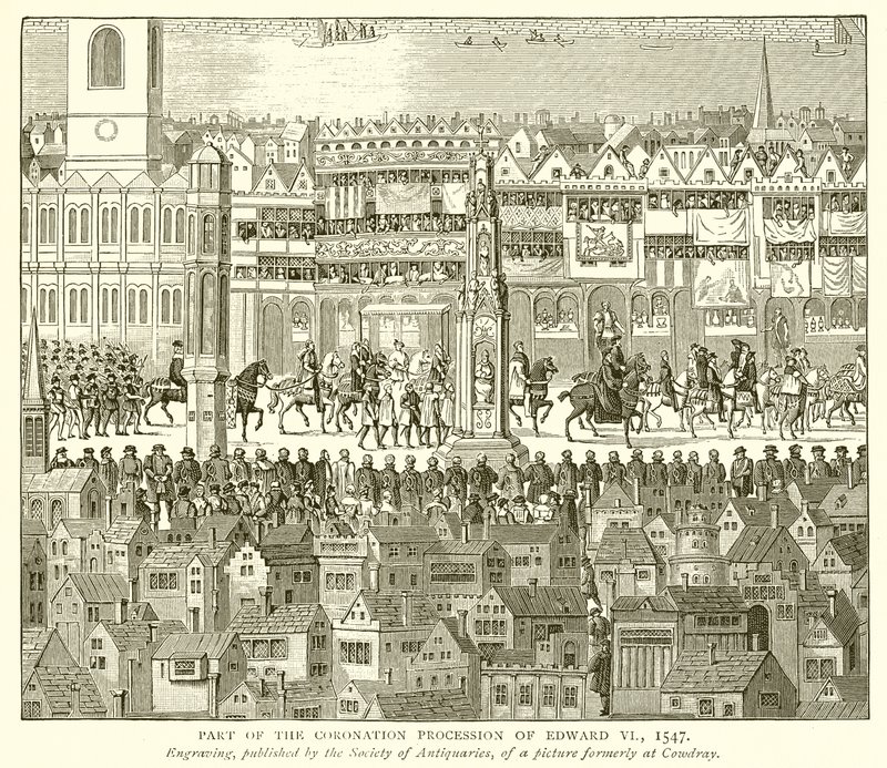 爱德华六世加冕游行的一部分，1547年 作者 英语学校