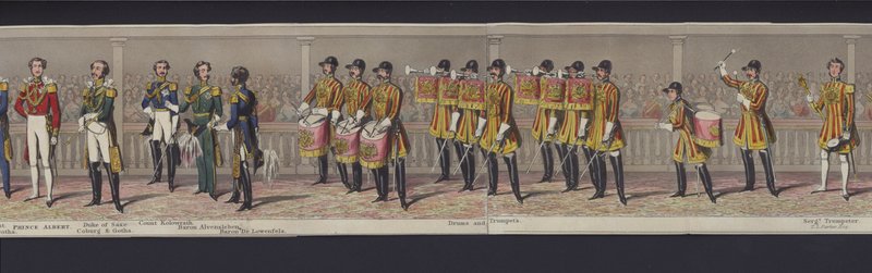 Part of the panorama of the marriage of Queen Victoria, c.1840 (hand-coloured aquatint) 作者 英语学校