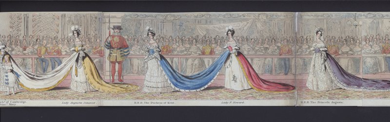 维多利亚女王大婚全景的一部分，约 1840 年（手绘水彩） 作者 英语学校