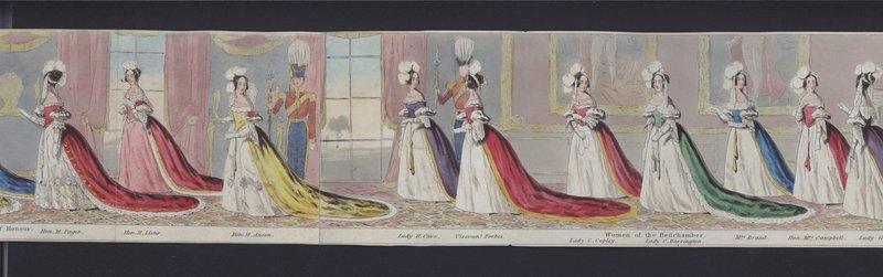 维多利亚女王大婚全景的一部分，约 1840 年（手绘水彩） 作者 英语学校