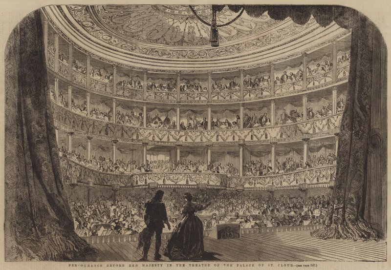 Performance before Her Majesty in the Theatre of the Palace of St Cloud (engraving) 作者 英语学校