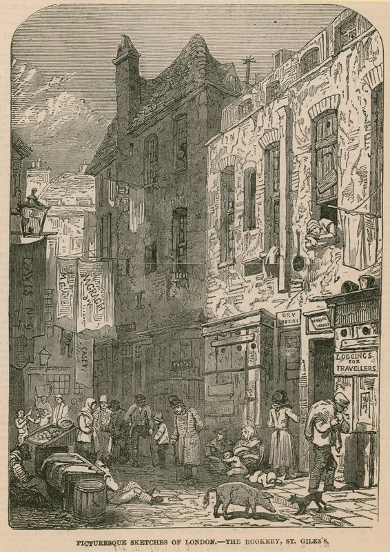 伦敦风景如画的草图 -  The Rookery，St Giless 作者 英语学校