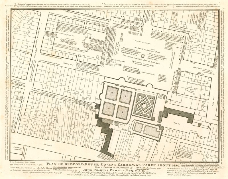 伦敦考文特花园贝德福德大厦的计划，约1690年 作者 英语学校