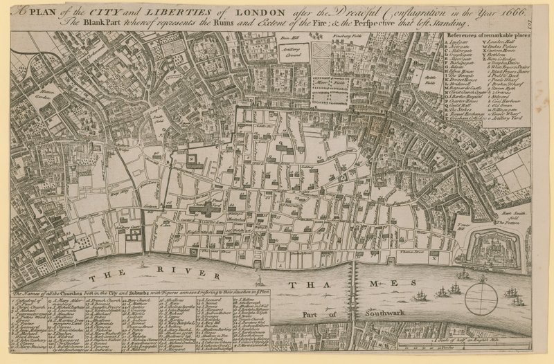 在1666年可怕的大火之后，伦敦城市和自由的计划 作者 英语学校