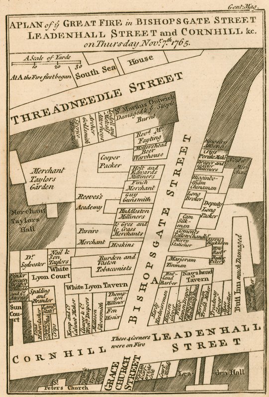 计划于1765年11月7日开始在伦敦的Bishopsgate街，Cornhill和Leadenhall街开火 作者 英语学校