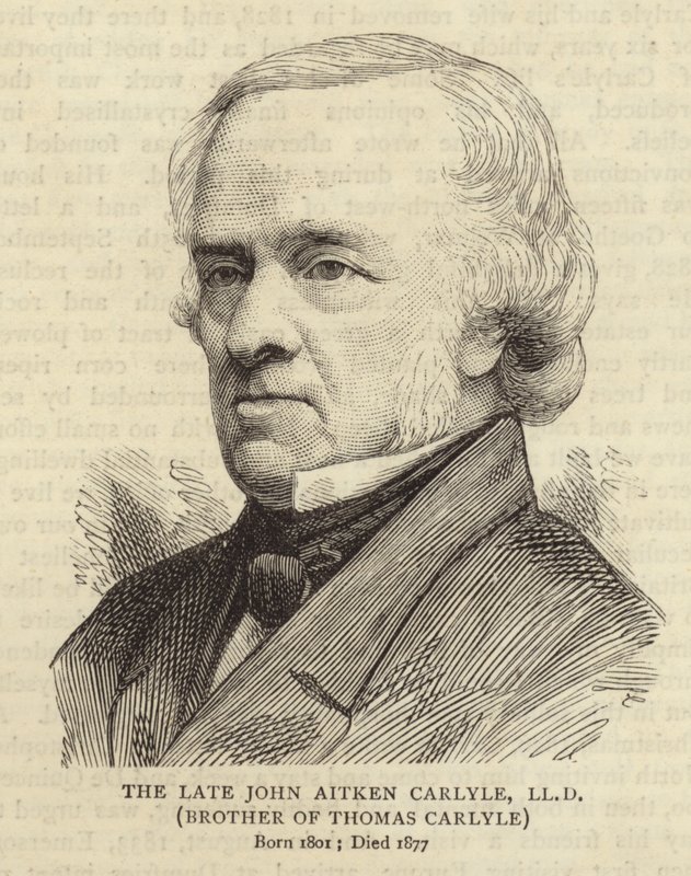 John Aitken Carlyle的肖像，Thomas Carlyle的兄弟 作者 英语学校