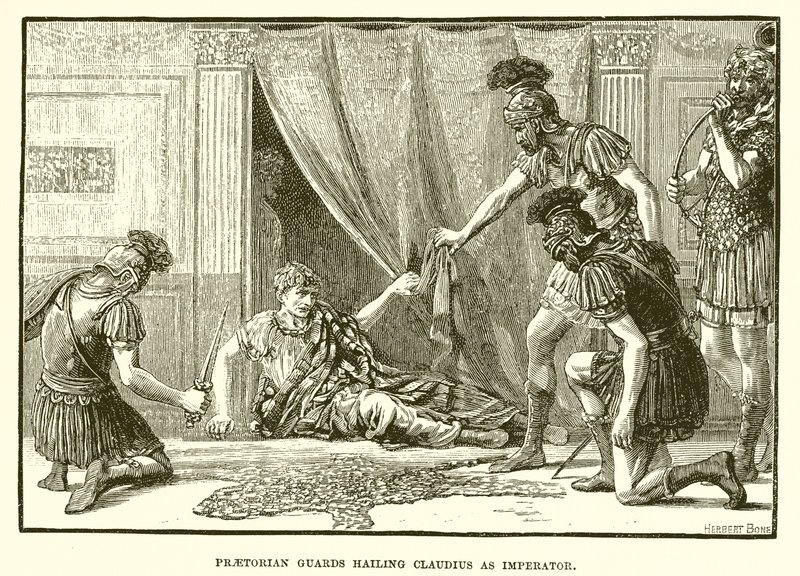 Praetorian卫兵称Claudius为imperator 作者 英语学校