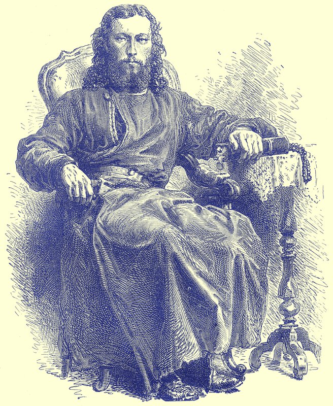希腊教会的牧师，插图来自Illustrated Travels，由HW Bates编辑，出版于1880年（数字增强图像） 作者 英语学校