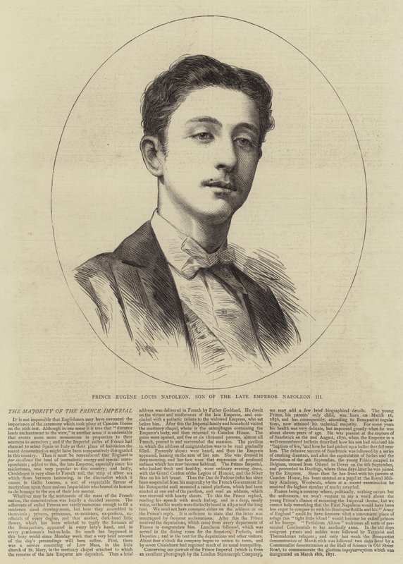 已故皇帝拿破仑三世之子尤金·路易斯·拿破仑王子（版画） 作者 英语学校