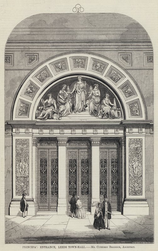 Principal Entrance, Leeds Town-Hall (engraving) 作者 英语学校