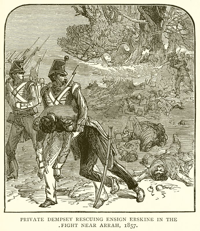 私人登普西在1857年阿拉附近的战斗中营救了少尉厄斯金 作者 英语学校