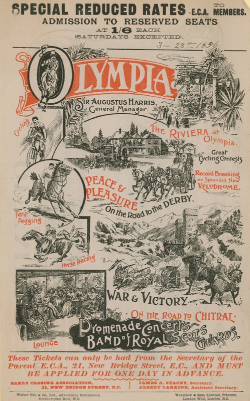 奥林匹亚宣传海报，1896年3月28日 作者 英语学校