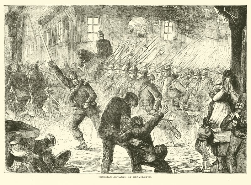 1870年8月，普鲁士人在Gravelotte前进 作者 英语学校