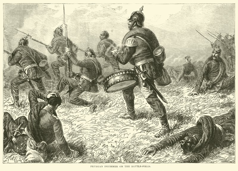 普鲁士鼓手在战场上，1870年9月 作者 英语学校