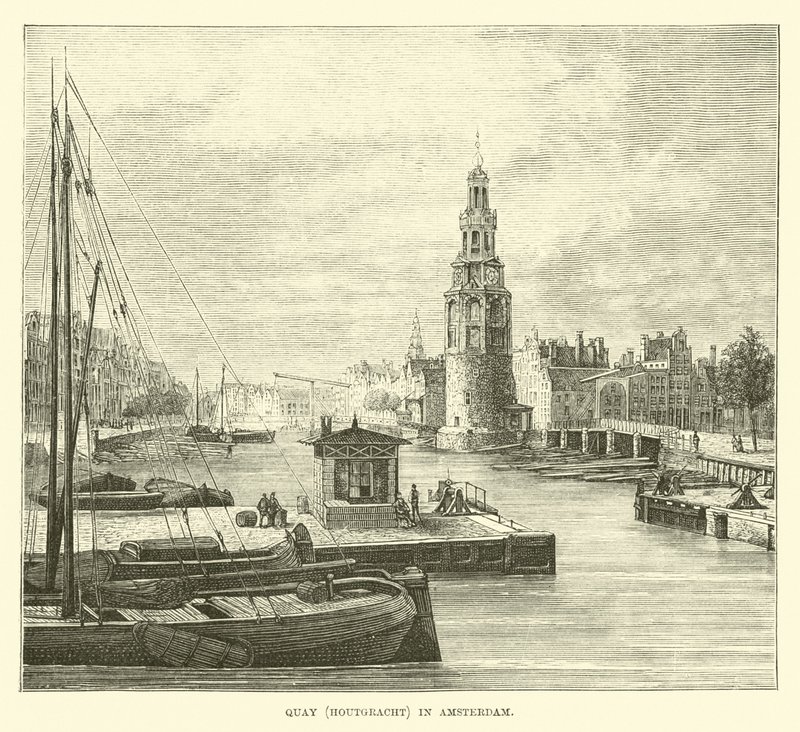 码头（Houtgracht）在阿姆斯特丹 作者 英语学校