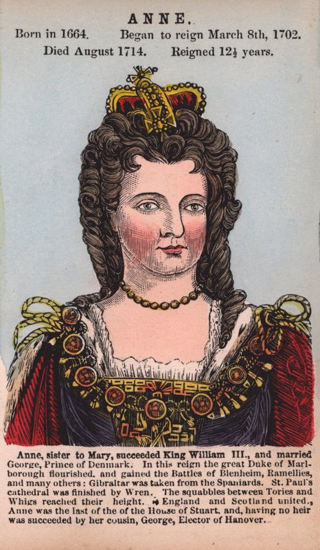 Queen Anne (coloured engraving) 作者 英语学校