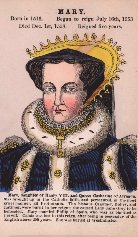 Queen Mary I (coloured engraving) 作者 英语学校