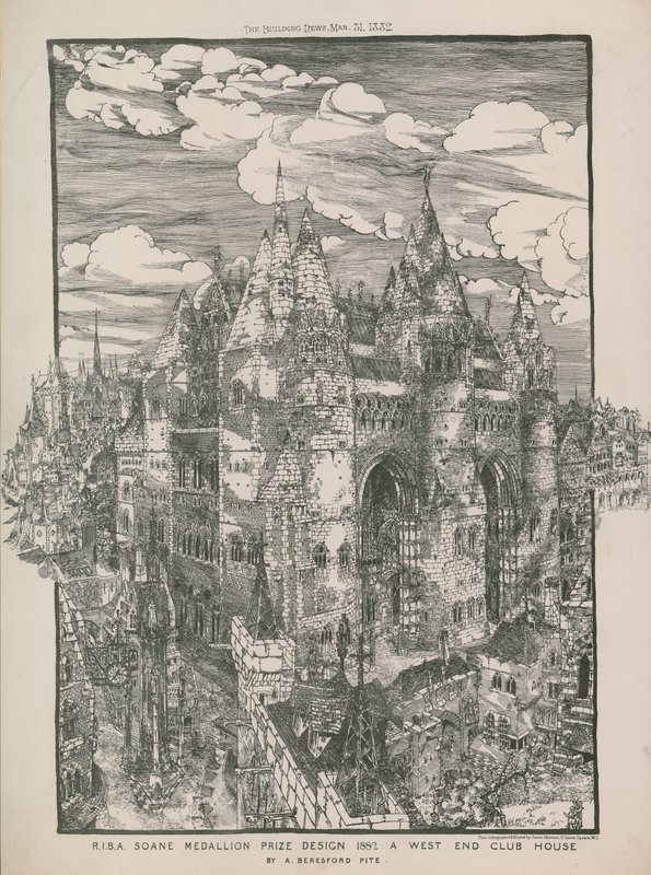 RIBA Soane Medallion奖项设计1882年 -  A Beresford Pite的西区俱乐部会所 作者 英语学校