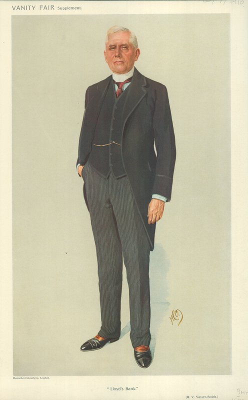 RV Vassar-Smith，劳埃德银行，1910年7月20日，名利场卡通 作者 英语学校