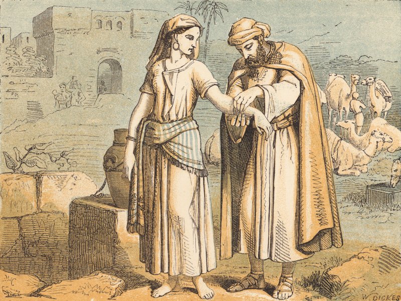 Rebekah at the Well（彩色版画） 作者 英语学校