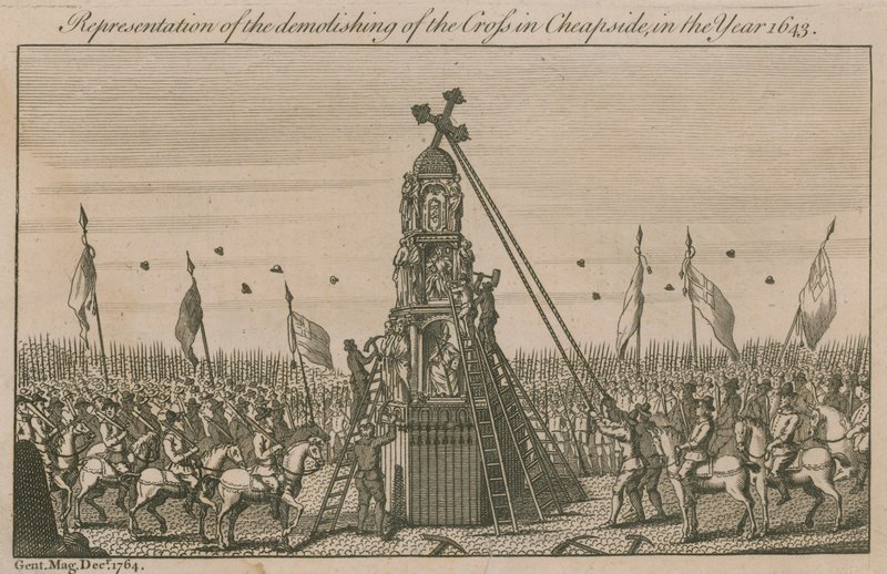 代表在1643年在Cheapside拆除十字架 作者 英语学校