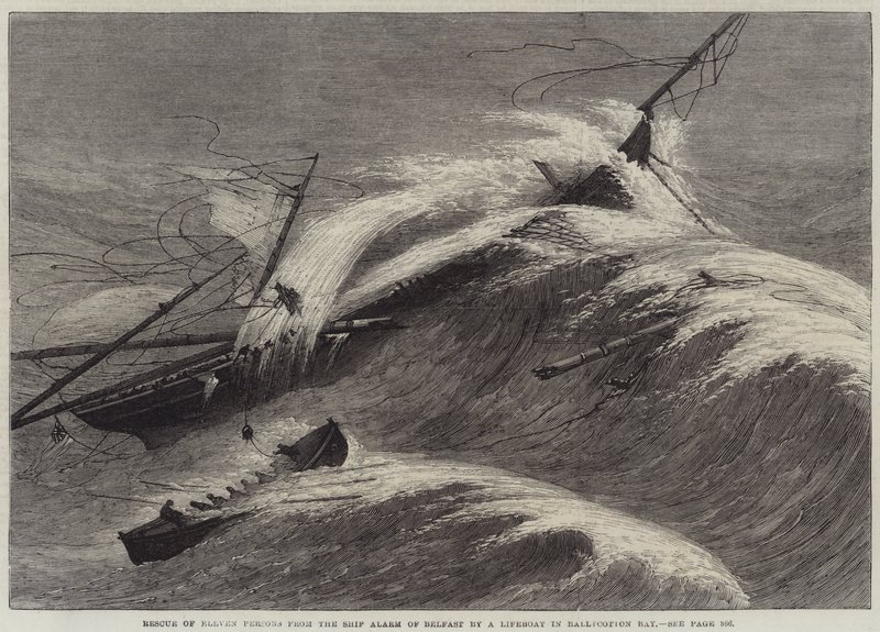 Rescue of Eleven Persons from the Ship Alarm of Belfast by a Lifeboat in Ballycotton Bay (engraving) 作者 英语学校