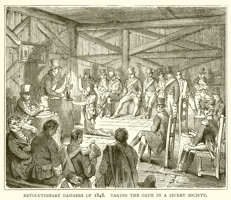1848年的革命危险。在秘密社会宣誓 作者 英语学校