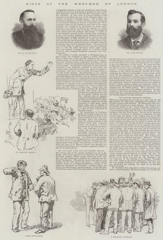 伦敦西区的骚乱（版画） 作者 英语学校
