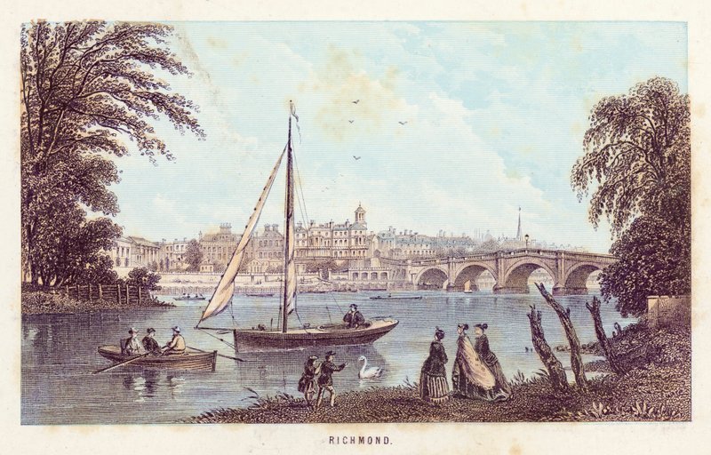 River Thames: Richmond (coloured engraving) 作者 英语学校