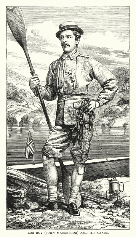 Rob Roy、John MacGregor 和他的独木舟（彩色雕刻） 作者 英语学校