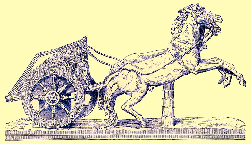 罗马赛车战车，插图来自爱尔兰奥利尔的卡塞尔斯插图通用历史，1890年出版（数字增强图像） 作者 英语学校