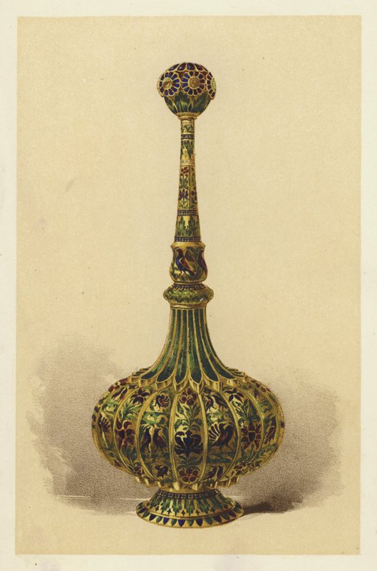 银镀金和珐琅彩玫瑰水瓶或洒水器（chromolitho） 作者 英语学校