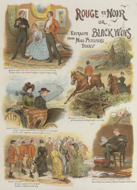 Rouge et Noir，或 Black Wins，摘自佩蒂弗小姐的日记 (chromolitho) 作者 英语学校