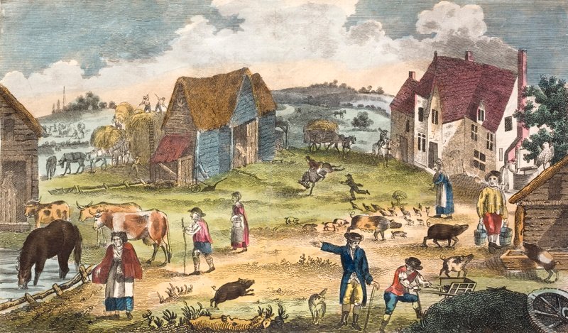 Rustic farmyard scene (coloured engraving) 作者 英语学校