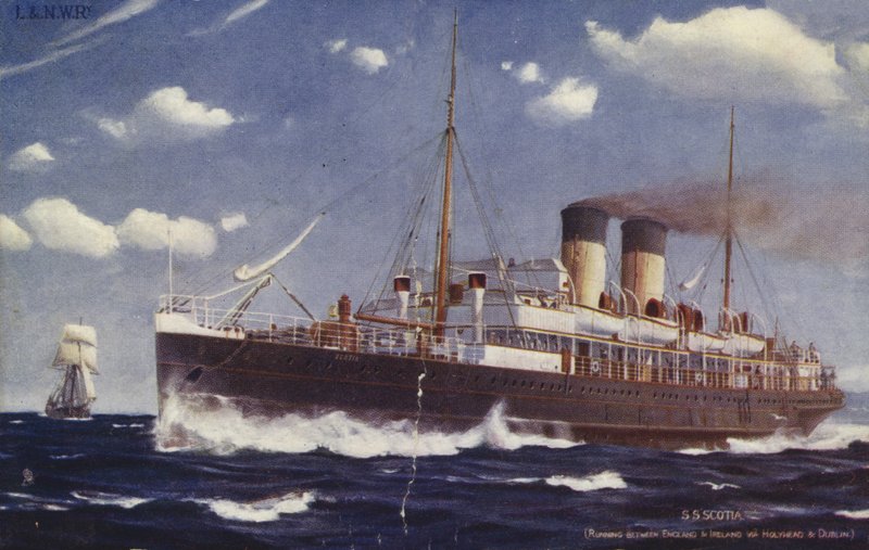 SS Scotia，通过霍利黑德和都柏林在英格兰和爱尔兰之间运行 作者 英语学校