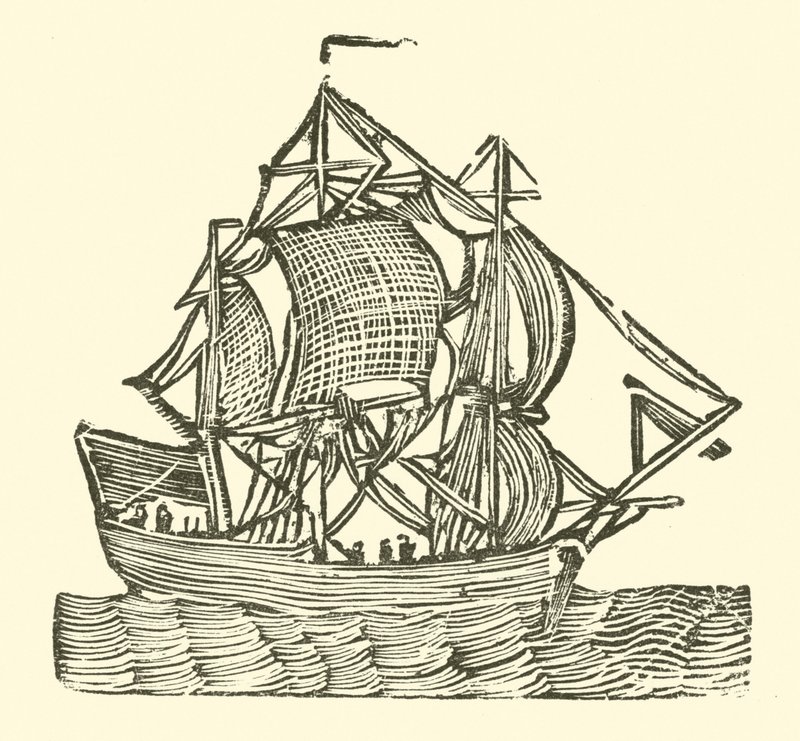 帆船（木刻） 作者 英语学校