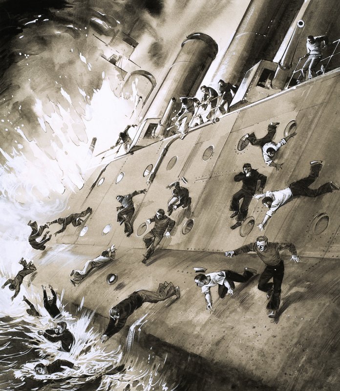 逃离HMS Natal的水手于1915年在Cromerty Firth着火 作者 英语学校