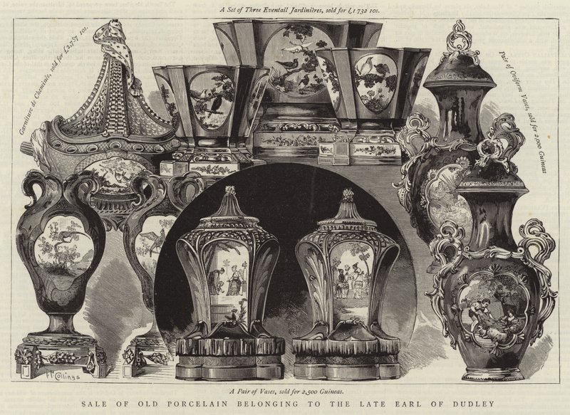 Sale of Old Porcelain belonging to the Late Earl of Dudley (engraving) 作者 英语学校