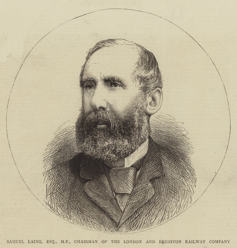 伦敦和布莱顿铁路公司主席、议员塞缪尔-莱恩（Samuel Laing）（雕刻 作者 英语学校